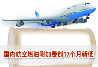國內(nèi)航空燃油附加費降至百元 創(chuàng)17個月以來新低
