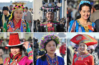 全國人大會議閉幕 靚麗少數(shù)民族女代表引關注