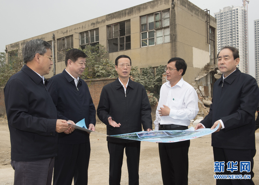 10月22日至23日，中共中央政治局常委、國務(wù)院副總理張高麗在山東調(diào)研扶貧工作情況。這是10月22日，張高麗就整體搬遷脫貧實(shí)地考察濟(jì)寧東南片區(qū)還遷安置區(qū)暨東南華城棚戶區(qū)改造項(xiàng)目。 新華社記者 王曄 攝