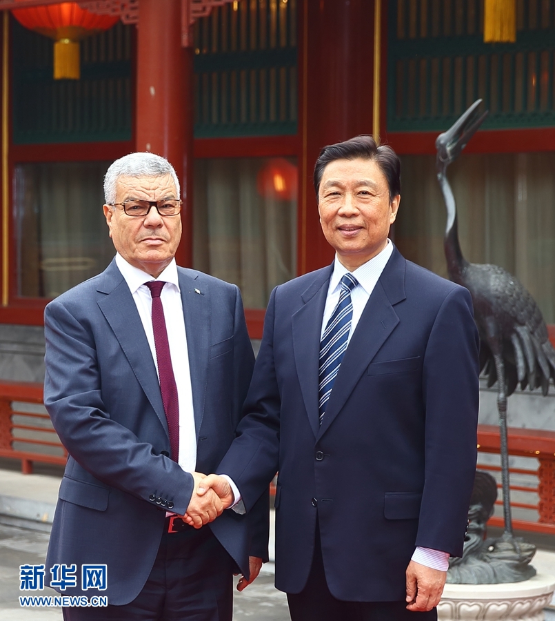 4月6日，國(guó)家副主席李源潮在北京會(huì)見(jiàn)由總書(shū)記薩伊達(dá)尼率領(lǐng)的阿爾及利亞民族解放陣線黨代表團(tuán)。 新華社記者 丁海濤 攝