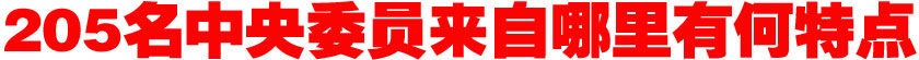 205名中央委員來自哪里？有何特點？
