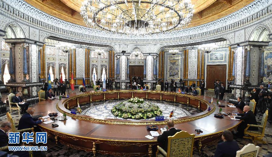 9月12日，上海合作組織成員國元首理事會第十四次會議在塔吉克斯坦首都杜尚別舉行。國家主席習(xí)近平出席會議并發(fā)表重要講話。新華社記者馬占成攝 