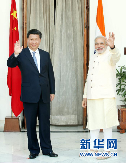 9月18日，國(guó)家主席習(xí)近平在新德里同印度總理莫迪舉行會(huì)談。新華社記者 姚大偉 攝