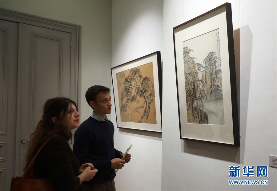 （國(guó)際&middot;圖文互動(dòng)）（2）劉海粟國(guó)畫作品展在布魯塞爾開幕