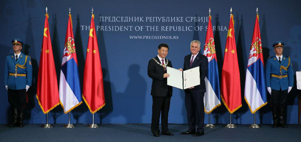 習(xí)近平獲塞爾維亞最高級(jí)別勛章&ldquo;共和國(guó)一級(jí)榮譽(yù)勛章&rdquo;