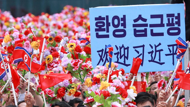 習(xí)近平總書記歷史性訪朝 歡迎場面超震撼！